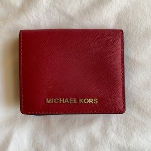 Michael Kors red leather wallet
